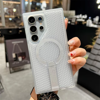 Magnetic Cellular เคสกระจายความร้อนสําหรับ Samsung Galaxy S26 S25 S24 S23 Ultra Plus A56 A55 A36 A35 A225 A15 Kickstand ฝาหลัง