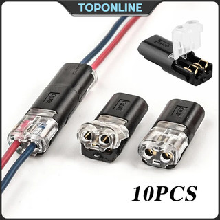 10Pcs 2 Pin Quick Splice Lock Wire Connector 2-Way Plug Cable Crimp Terminals Wire Wiring Connector