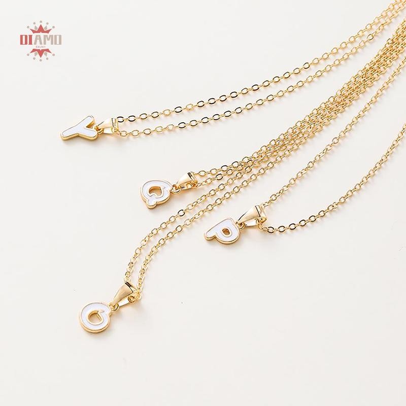[IN] แฟชั่นส่วนบุคคล 26 Initials Charm สร้อยคอสําหรับผู้หญิงผู้ชาย Premium Design ชื่อสร้อยคอสุภาพสต