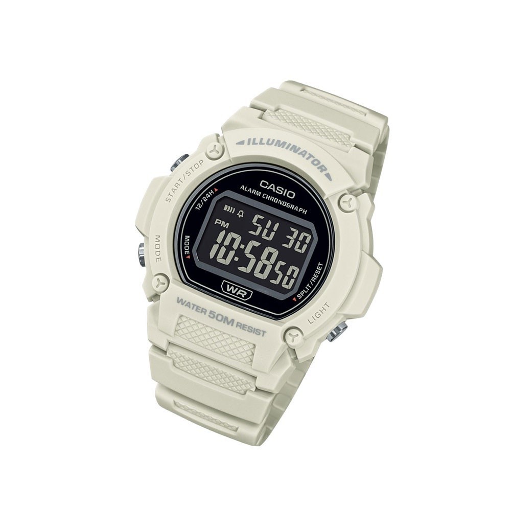 CASIO นาฬิกาข้อมือ CASIO รุ่น W-219HC-8BVDF วัสดุเรซิ่น สีขาว