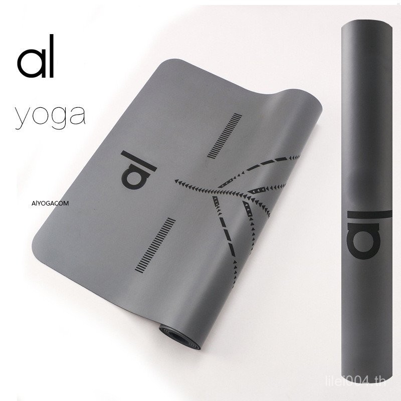 แผ่นรองโยคะยางธรรมชาติ PU พร้อมเส้นบอกตำแหน่ง พรมกันลื่นสำหรับฟิตเนสสำหรับผู้ชายและผู้หญิง พิเศษสำหรับสตูดิโอโยคะ