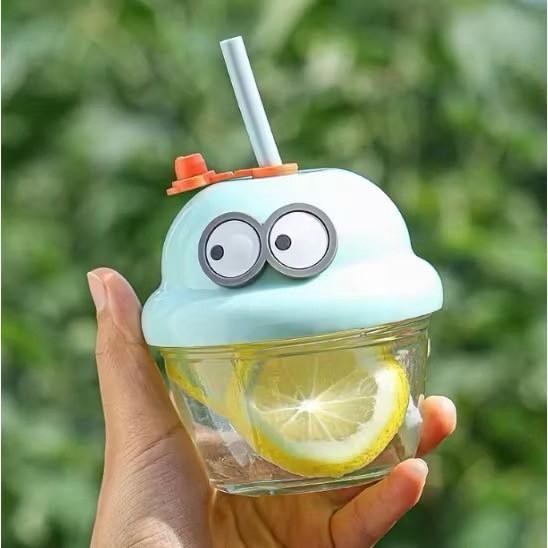 แก้วน้ําขนาดเล็กแบบพกพา น่ารักมินิมอล ใส่นม 210 ml ใส่กาแฟ มีตัวการ์ตูน 3D ฝาหมุนมีซีล หลอดซิลิโคน พร้อมส่ง - รูปที่ 3
