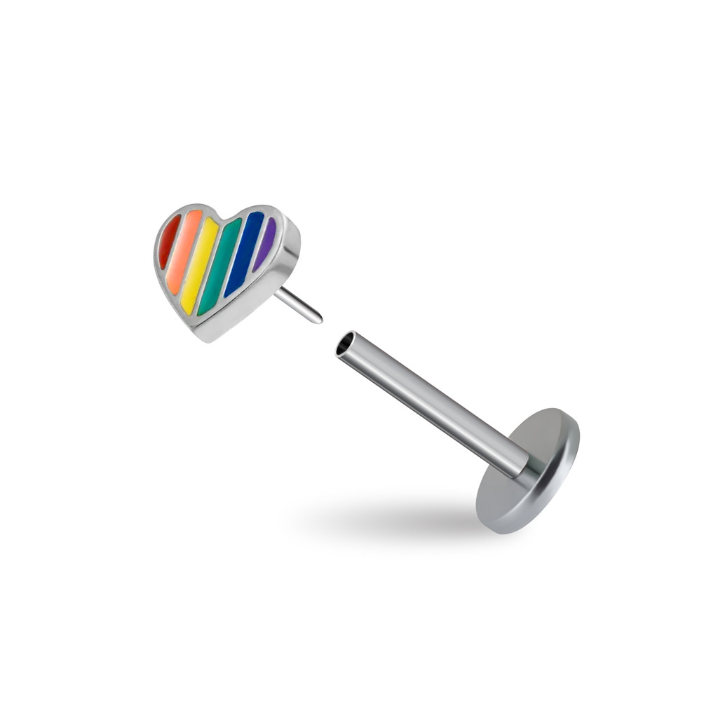 Pride Heart Titanium Flatback Earring (1ชิ้น)