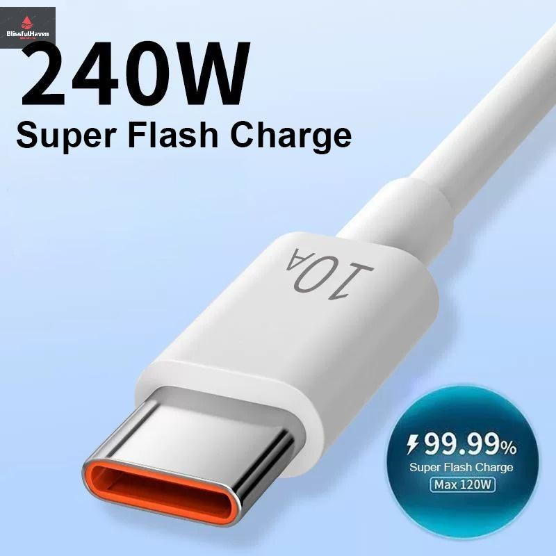 COD 10A Data Cable Type-c Automatic Power Off Simple 2M Car Data Cable เหมาะสําหรับ Huawei Android Universal ใหม่