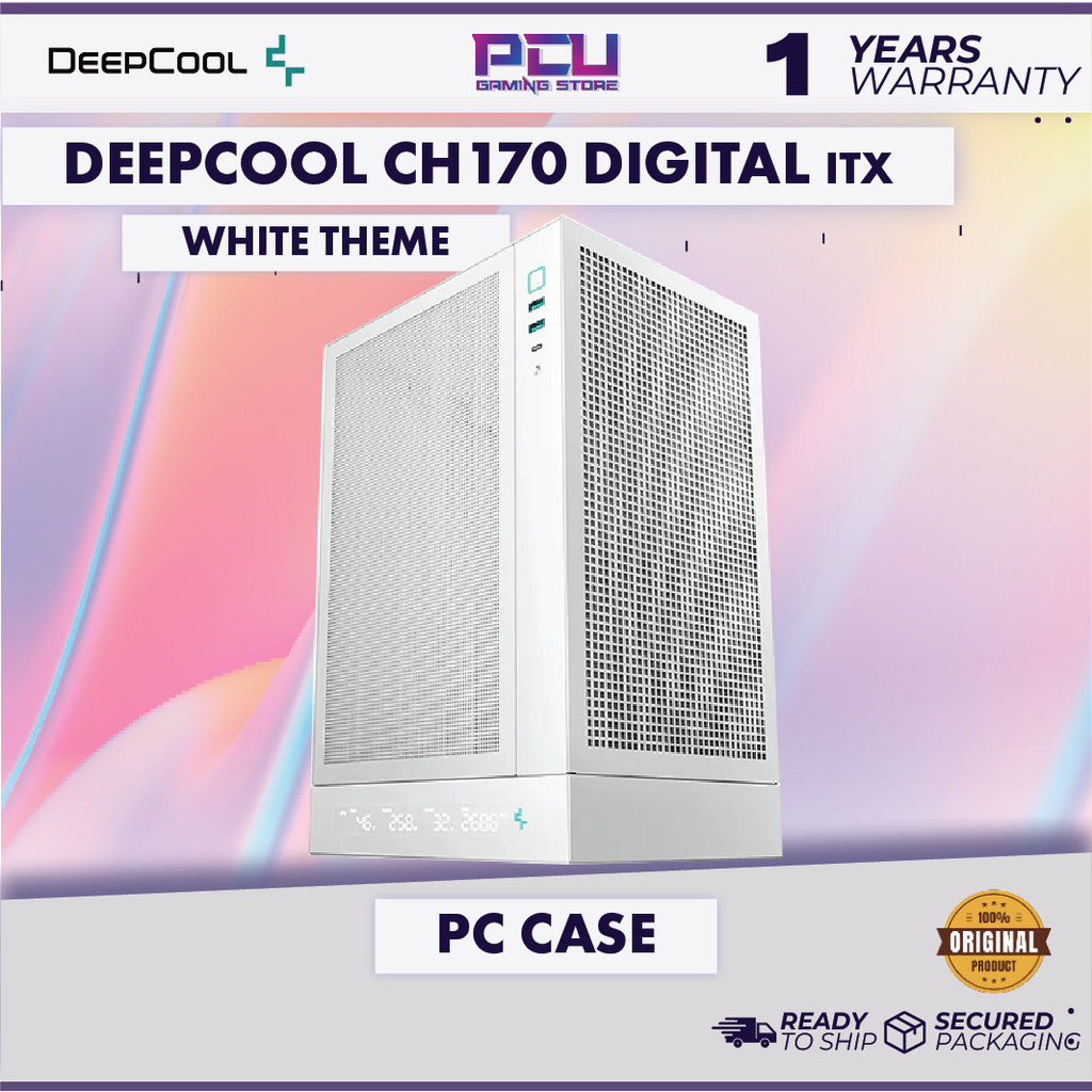 DEEPCOOL CH170 DIGITAL ITX CASING - สีขาว