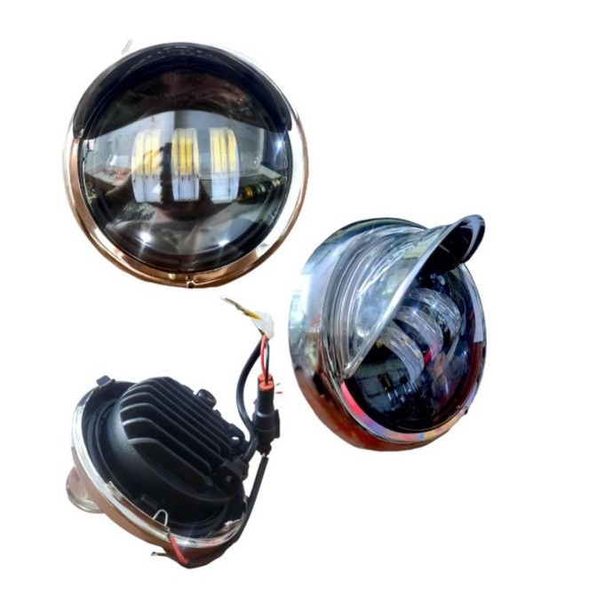 ไฟหน้า C70 ดั้งเดิม 2 โหมด ชุดแหวนและหมวก เกรด A ไฟ LED Honda C70 สว่างเป็นพิเศษ