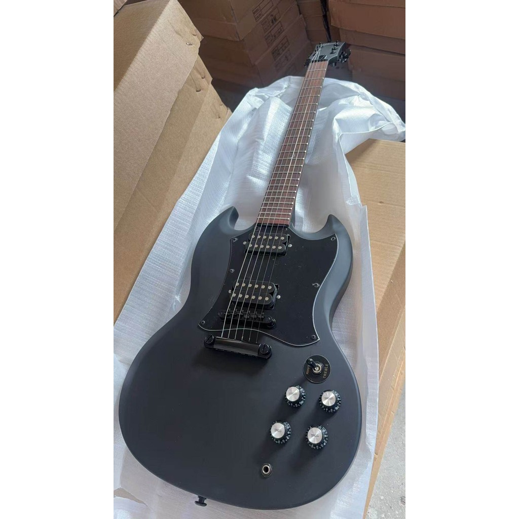 SG กีตาร์ไฟฟ้า Matte Black Body Professional Guitar