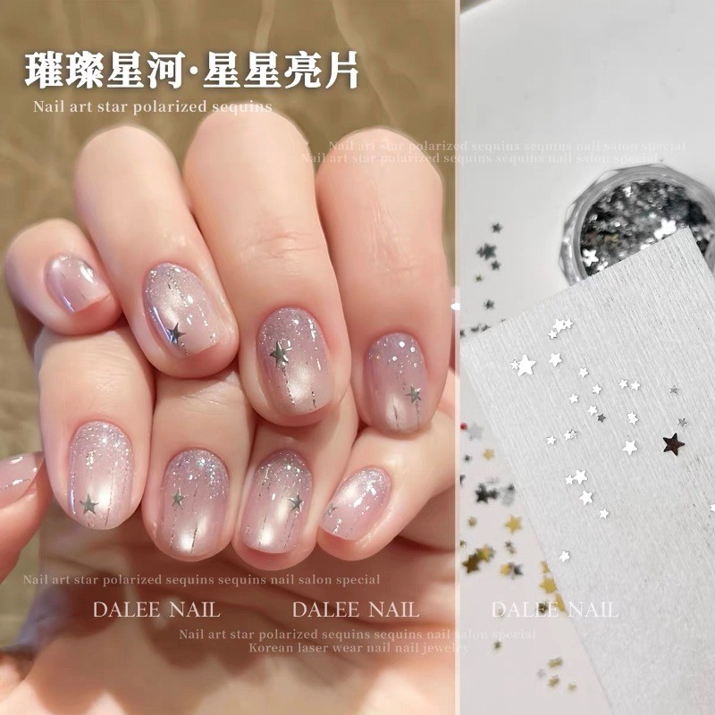 ใหม่มินิดาวห้าแฉกอุปกรณ์แต่งเล็บทุกการแข่งขันที่เรียบง่ายเลื่อมตกแต่งเล็บดาวแพทช์ประกายเลื่อม