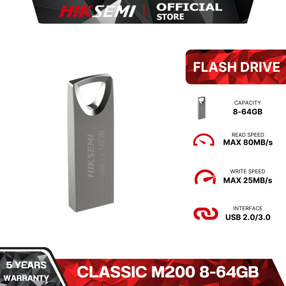 HIKSEMI Classic M200 8GB/16GB/32GB/64GB Flash Drive [แฟลชไดร์ฟ] USB 2.0/3.0 HIGH EXPANDABILITY