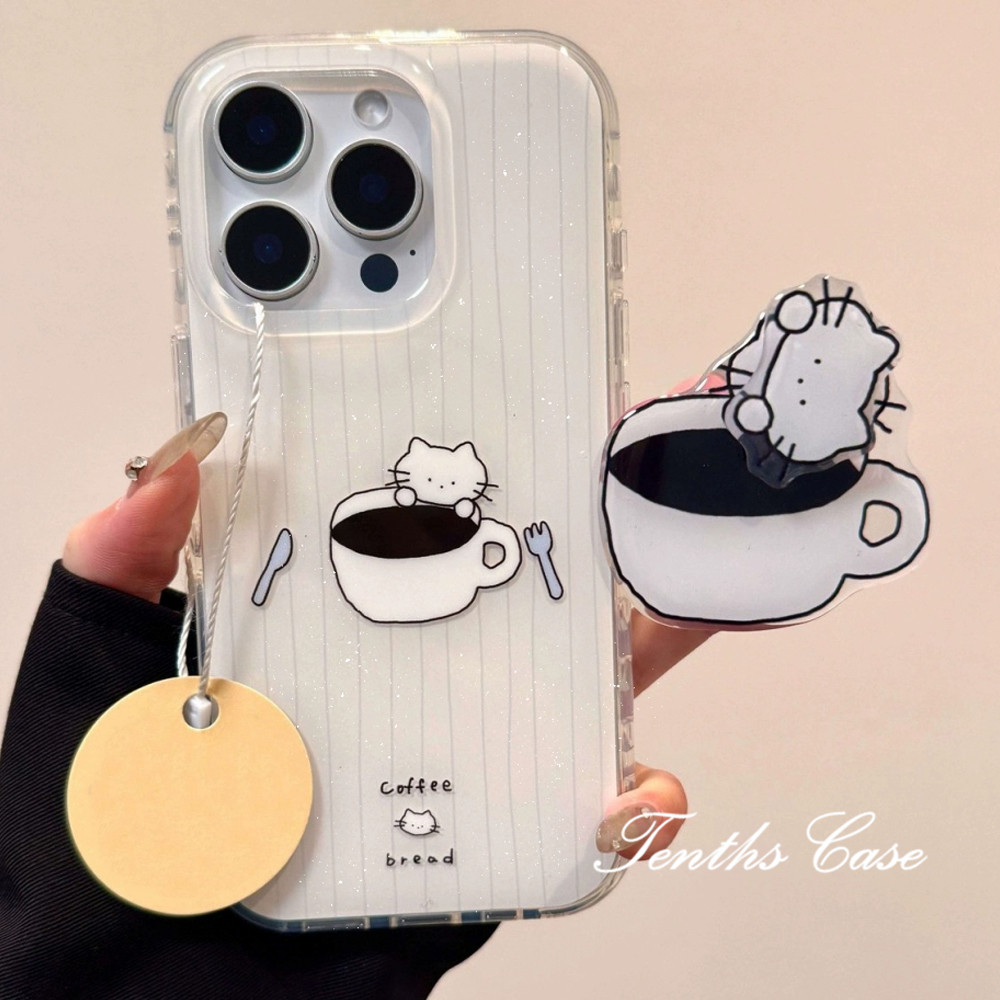 สําหรับRedmi 14C 13C 13 12C 12 10C 10 9A 9T 9C 10Aหมายเหตุ 14 13 12 11 10 9s Proน่ารักกาแฟแมวBling C