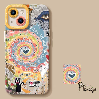 สำหรับ IPhone 15 16 11 14 13 12 Pro Max 7 8 14 16 15 Plus XR XS X Max SE2020 เคส Vortex สุดสวยสไตล์เรโทรเกิร์ล