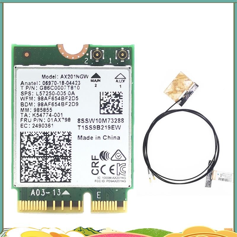 AX201 AX201NGW การ์ด WiFi พร้อมเสาอากาศ 2X M.2 CNVio2 2.4 Ghz/5Ghz