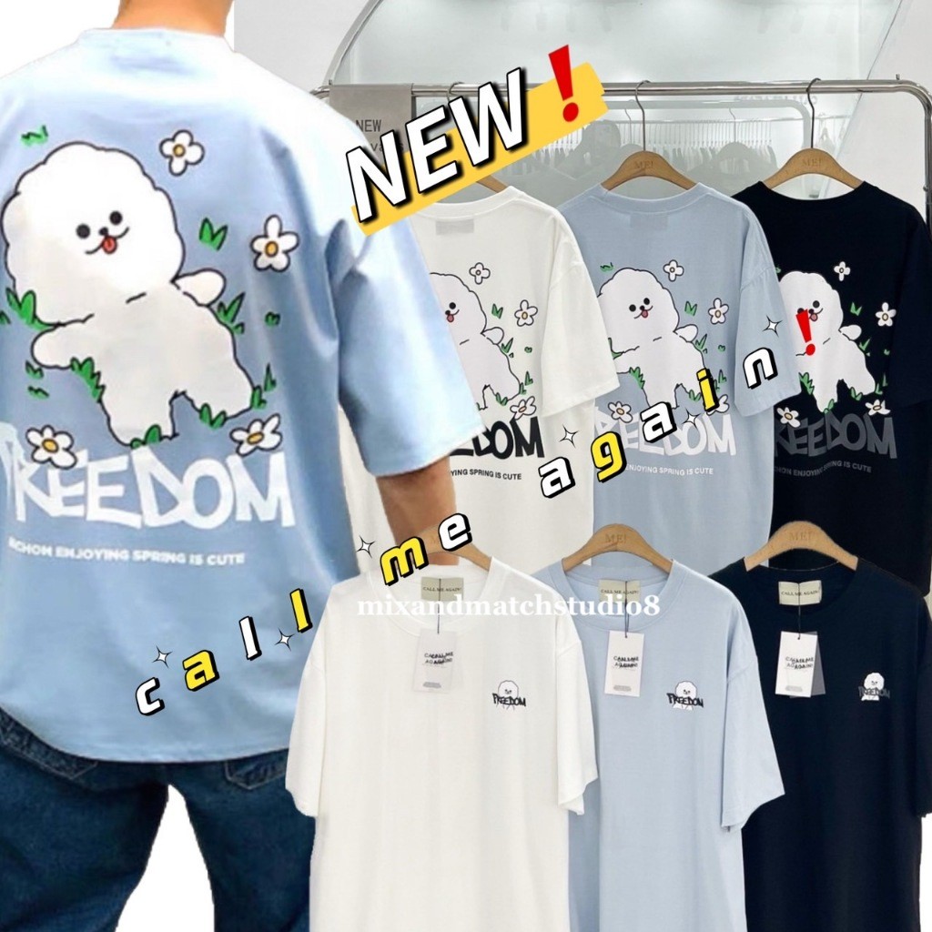 T-Shirtพร้อมส่ง call me again เสื้อยืดโอเวอร์ไซส์ ผ้าคอตตอน นำเข้าเกาหลี ทรงสวยๆ สกรีนแน่นๆ ใส่ได้ทั้งผู้ชายและผู้หญิง