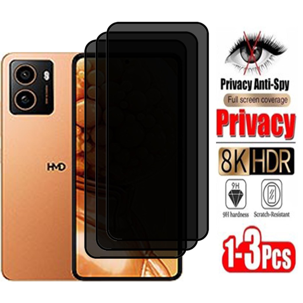 1-3 ชิ้นความเป็นส่วนตัวกระจกนิรภัยสําหรับ HMD Fusion Anti-Spy Full Coverage Screen Protector สําหรับ