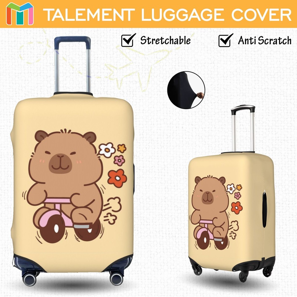 Capybara ผ้าคลุมกระเป๋าเดินทาง ผ้าสแปนเด็กซ์ แบบยืดหยุ่น ยืดหยุ่น Luggage Cover 18 20 22 24 26 28 30