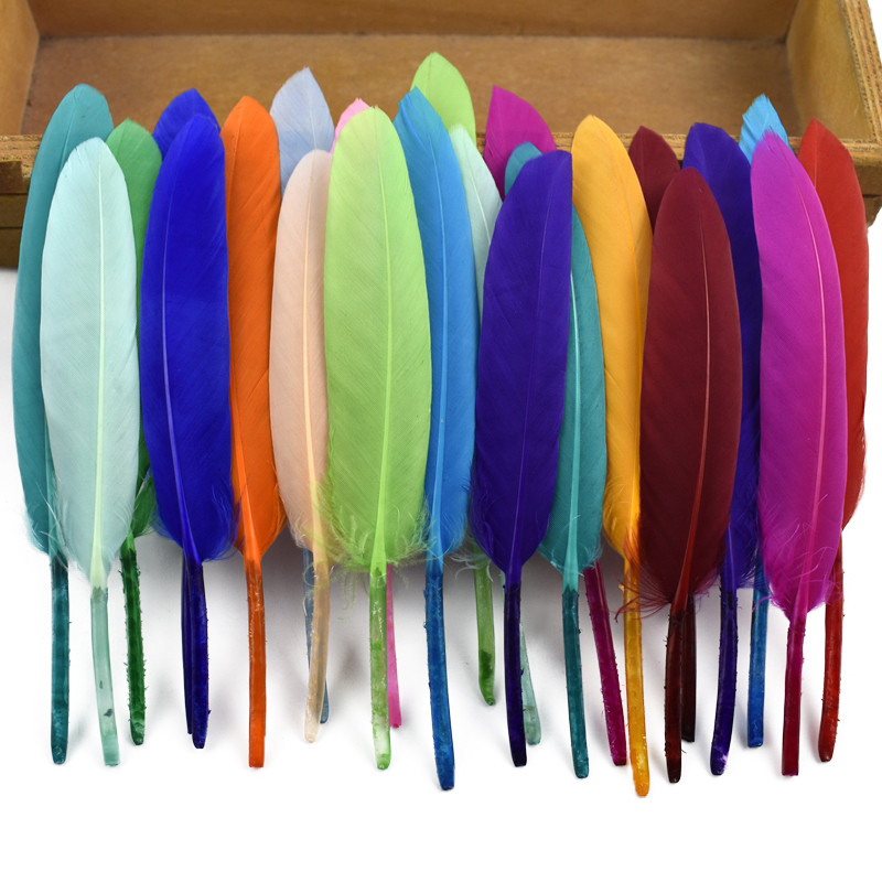 ขนนกเป็ดที่มีสีสันสําหรับงานฝีมืออุปกรณ์หัตถกรรมเย็บปักถักร้อยขนห่านตกแต่งเครื่องประดับตกแต่ง Dream Catcher Plumas