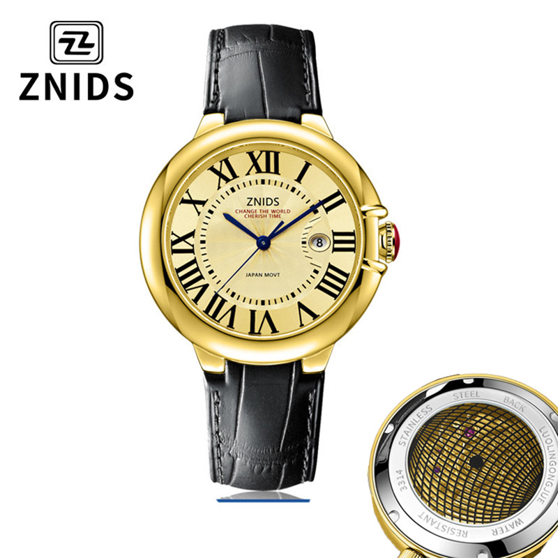 ผู้ชายแฟชั่นกีฬา Tourbillon อัตโนมัติหนัง Calander Quartz.นาฬิกาแฟชั่น Casual Luminous นาฬิกากันน้ํา