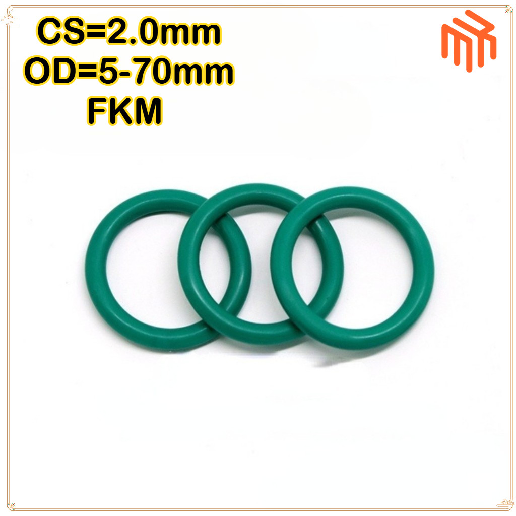[MX1] FKM แหวนยางฟลูออไรด์โอริง CS2.0 มม. * OD5-70 มม/ ฟลูออรีนโอริงเส้นผ่านศูนย์กลางภายนอก5-70เส้นผ่าศูนย์กลางลวด2มิลลิเมตรสีเขียว เอฟกม ยางแหวนปิดผนึกทนน้ํามันทนอุณหภูมิสูงกรดด่างทน / Cs2.0mm * OD5-70mm O-Ring สีเขียว O-Ring FKM แหวนปิดผนึก