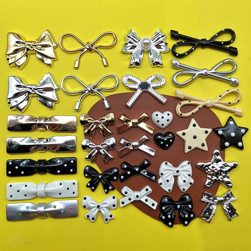 5pcs น้ําหอมขนาดเล็ก กิ๊บติดผมพลาสติก ลายจุด ดาว อุปกรณ์ DIY เคสโทรศัพท์ สติกเกอร์หัวเข็มขัดรองเท้า