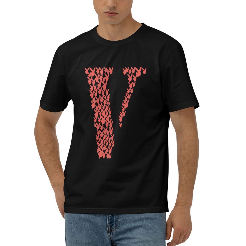 Vlone X Playboi Carti Red - Ships เสื้อยืดผ้าฝ้ายยิมทันที