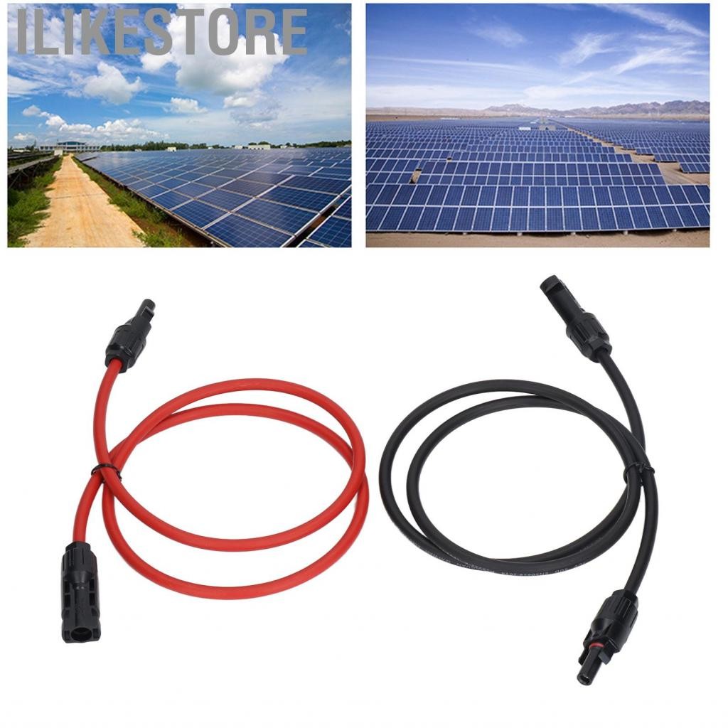 Ilikestore 2 ชิ้นสายต่อแผงโซลาร์เซลล์ 10AWG 6mm ² แรงดันไฟฟ้า