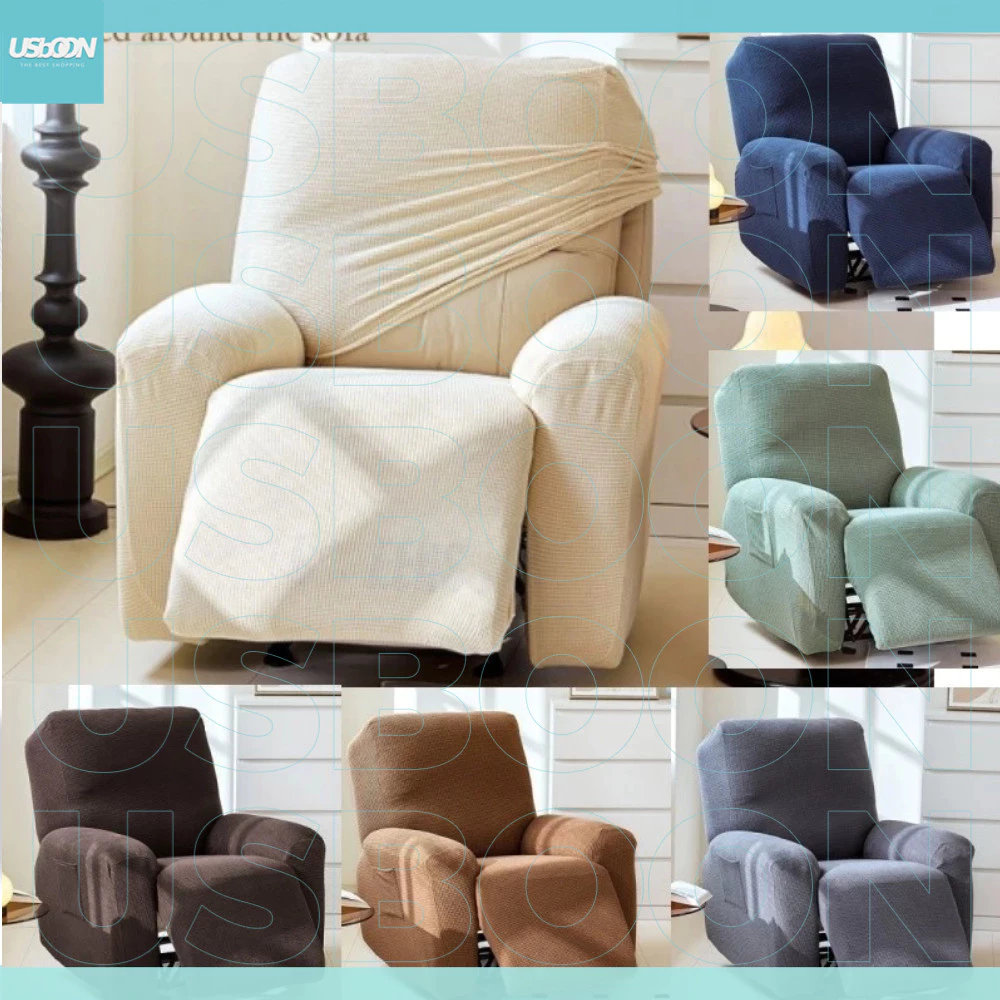 usboon เซตผ้าคลุมโซฟาเดี่ยว 4 - 6ชิ้น แบบยืดหยุ่น กันน้ำ ถอดซักง่าย ผ้าคลุมเก้าอี้ยกขา มีกระเป๋าข้าง