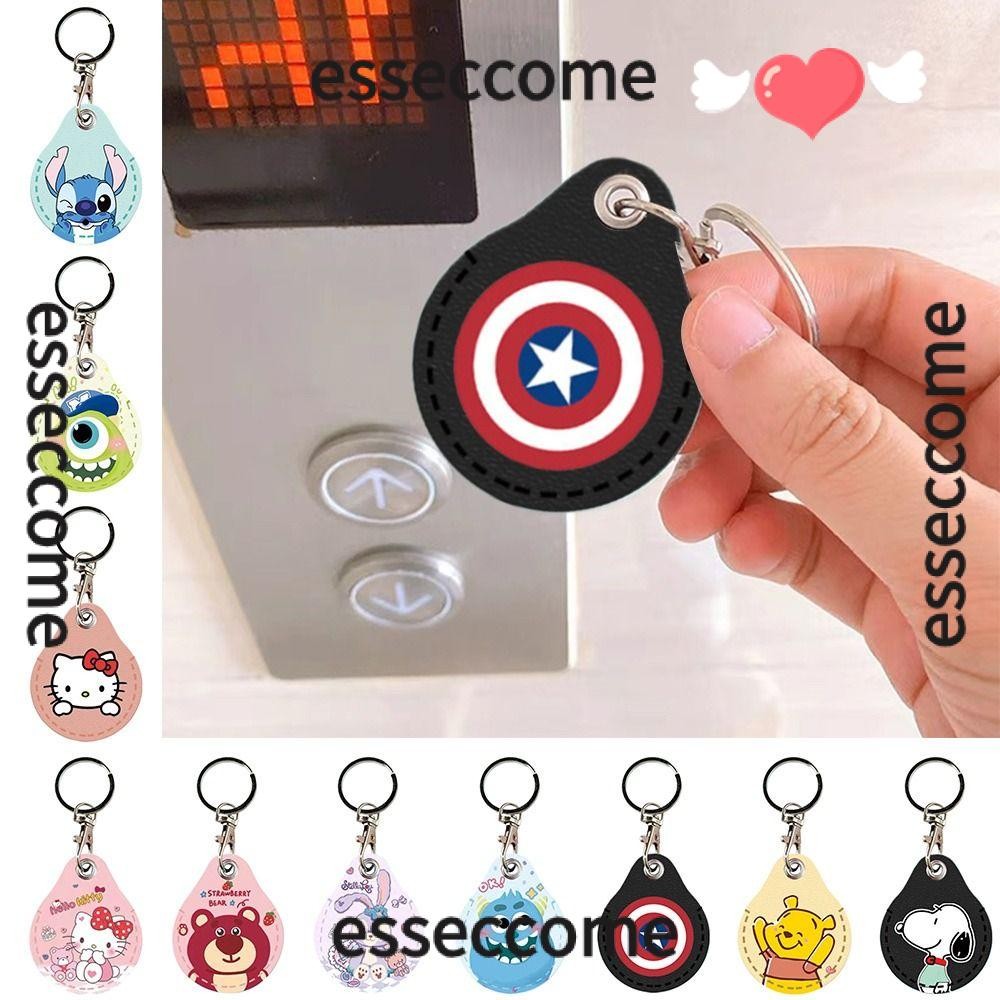 Esseccome แขนป้องกันการ์ด, การ์ตูนที่มีประโยชน์ Access Control Card Cover, กระเป๋าจี้พวงกุญแจ PU หนัง Kuromi Star Dailu ป้ายผู้ถือบัตรสําหรับ Airtag