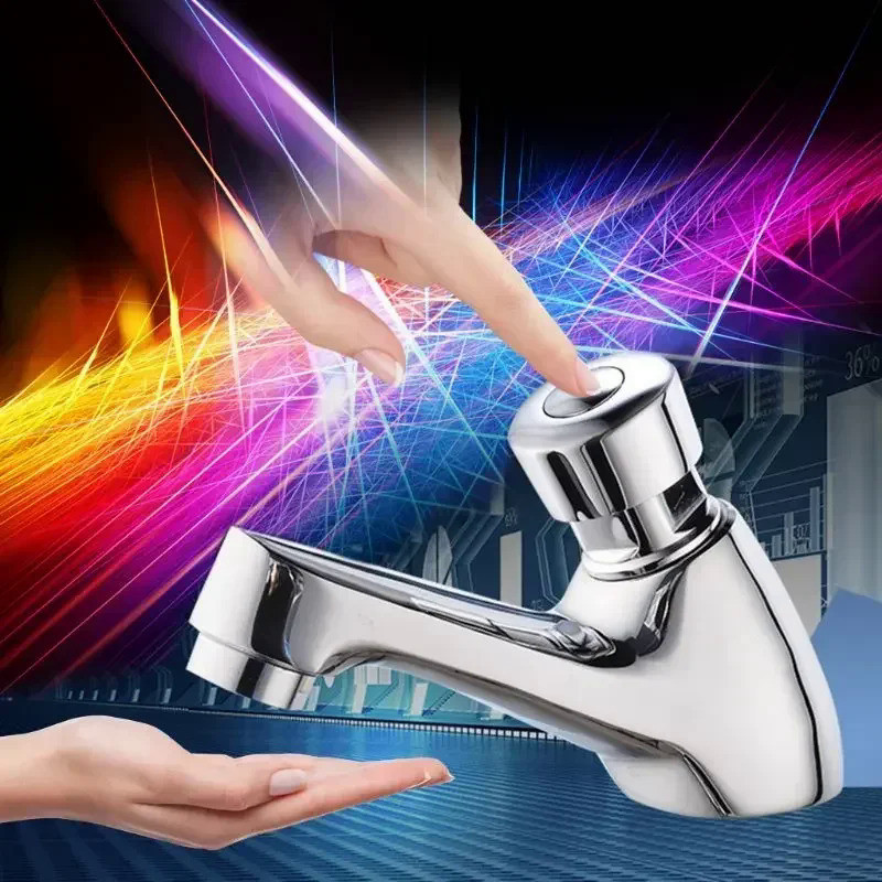 Face Basin Self Closing Water-saving Faucet Bathroom Basin Cold Water Faucet Delay Button Section Fa