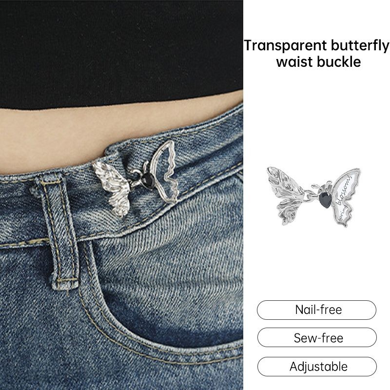 aidderse.thTransparent Butterflyเอวretractionปุ่มที่ถอดออกได้ปุ่มเล็บฟรีเย็บฟรี-