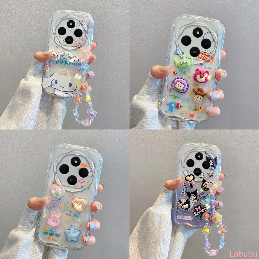 Redmi 14c 4g โปร่งใสตุ๊กตาการ์ตูนการ์ตูนตุ๊กตาของเล่นการ์ตูน Tpu ซิลิโคนอ่อนนุ่มเคสโทรศัพท์ Ty22