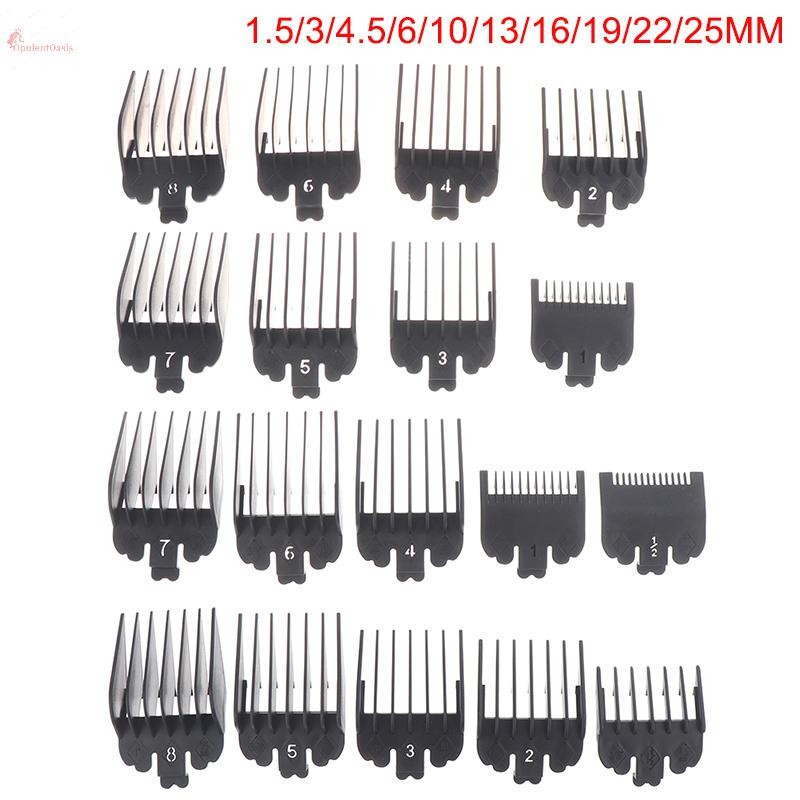Cod 8/10 ชิ้น Hair Clipper Guide Limit Comb Trimmer Guards สิ่งที่แนบมา 1.5-25 มม. ใหม่