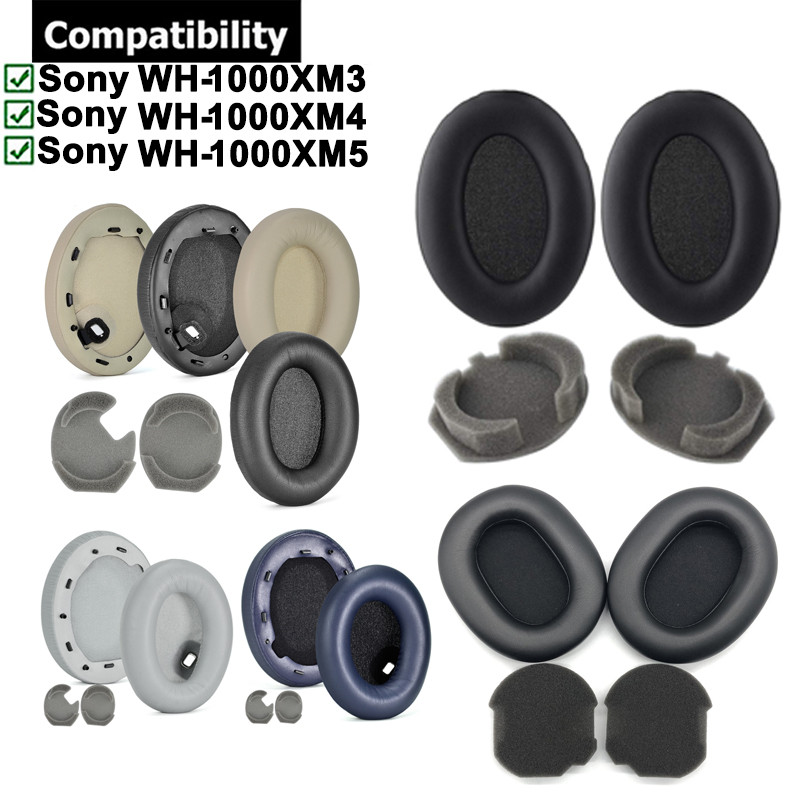 1 คู่แผ่นรองหูฟังเบาะสําหรับ Sony WH-1000XM5 WH-1000XM4 WH-1000XM3 ชุดหูฟังแผ่นรองหูฟังหูฟัง Earmuff