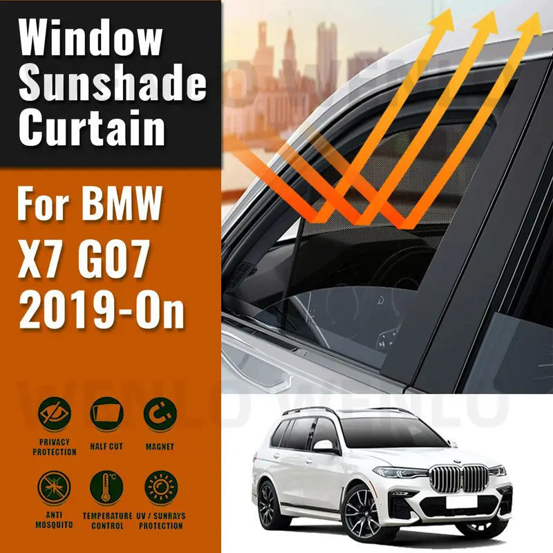ตาข่ายหน้าต่างรถ s สําหรับ BMW X7 G07 2019 2020 2021 2022 2023 2024 รถสําหรับหน้าต่างด้านข้าง Glare 