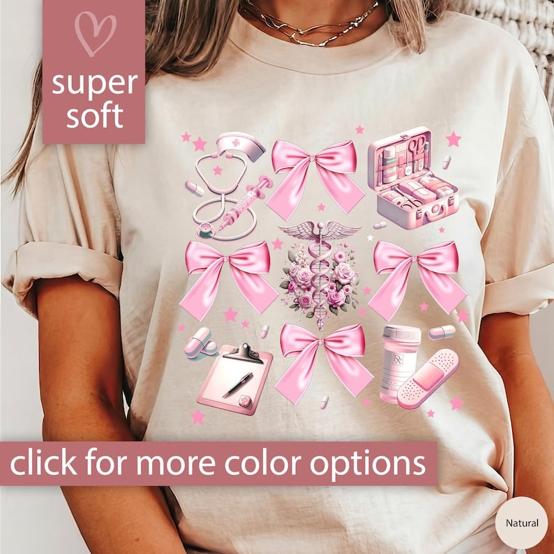 Nurse Shirt for Nurse Appreciation Gift for Nurse Tshirt, Coquette Bow Nurse T Shirt, Nurse Gift for