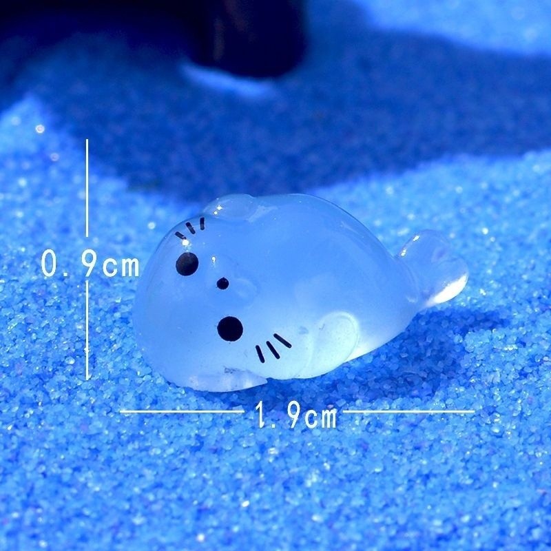 8/12/24/48pcs Kawaii Luminous Mini Seal Pup เรซิ่นเรืองแสงในเวลากลางคืน Marine สัตว์ Figurines เครื่องประดับ Fairy Garden DIY อุปกรณ์เสริม [คลังสินค้าพร้อม]