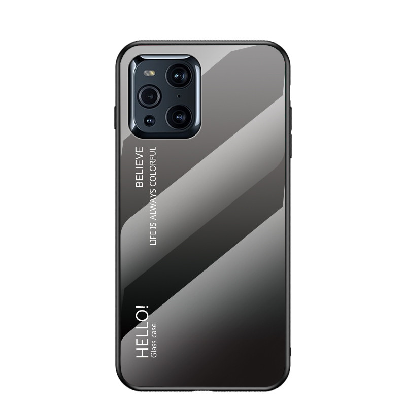 สําหรับ OPPO Find X3, Find X3 Pro, เคสโทรศัพท์แก้วสีไล่ระดับสี, ฝาครอบป้องกันกระจกป้องกันการระเบิดคุณภาพสูง