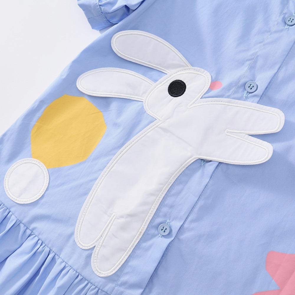 Hania kids ชุดเดรสแขนสั้นลายกระต่ายสำหรับเด็กผู้หญิง 2025 ฤดูร้อนใหม่ เวอร์ชั่นเกาหลี-K4125068 - รูปที่ 3