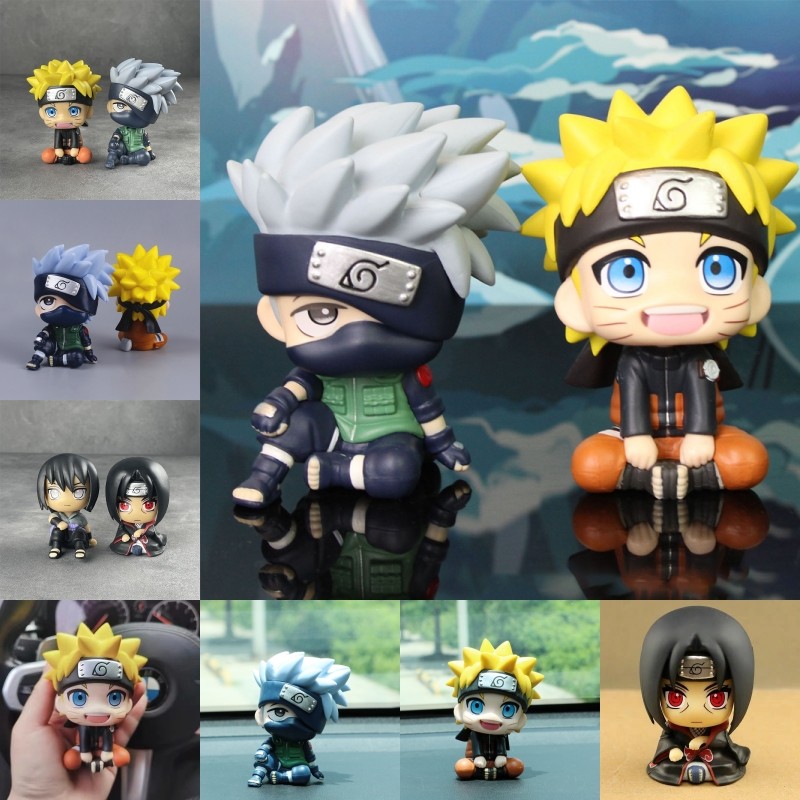 โมเดลฟิกเกอร์ Naruto Kakashi Itachi Sasuke Uchiha 9 ซม สําหรับตกแต่งเค้ก เก็บสะสม DIY