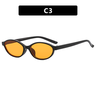 สินค้าพร้อมCOD (San9)Fashion Oval Small Frame Cats Eye แว่นกันแดดกรอบพลาสติกสุภาพสตรี