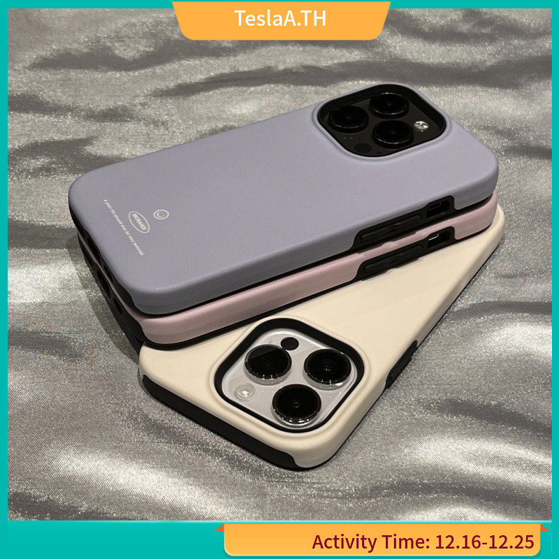 เคสโทรศัพท์มือถือ ลาย Two-in-One KTIL เรียบง่าย สีพื้น สําหรับ iPhone14Promax iPhone13pro 12 11