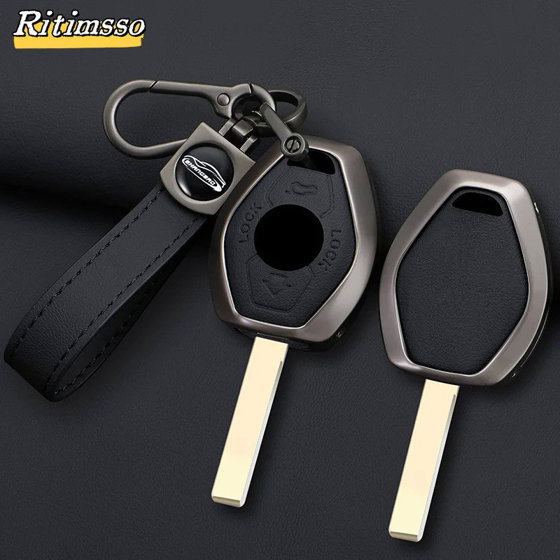 Alloy+Leather Car Remote Key Case for Bmw E46 E60 X5 E53 E63 E39 E38 X3 F83 Z3 Z4 M5 3 5 7 Series 33