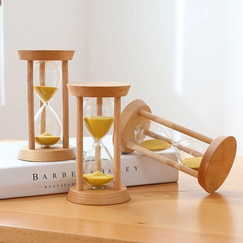 3/5 นาทีไม้รอบนาฬิกาทรายขนาดเล็กกรอบไม้ทรายจับเวลา Minimalist Modern Home Furnishing