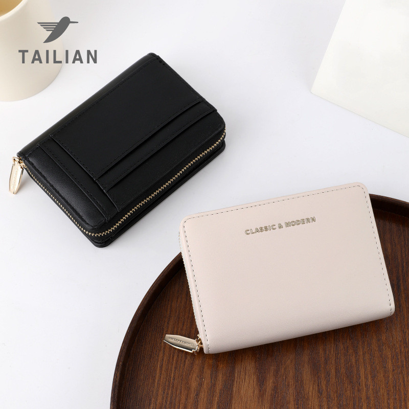 2025 ใหม่ Ladies Leather Niche Simple Wallet Ladies Multi-card Small Purse
