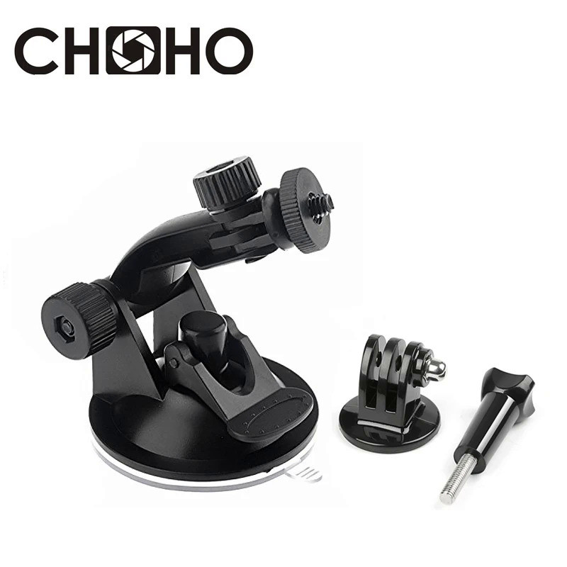Car Suction Cup Windshield Mount + Long Screw + 1/4" Tripod Adapter For Gopro Hero 13 12 Accessories
