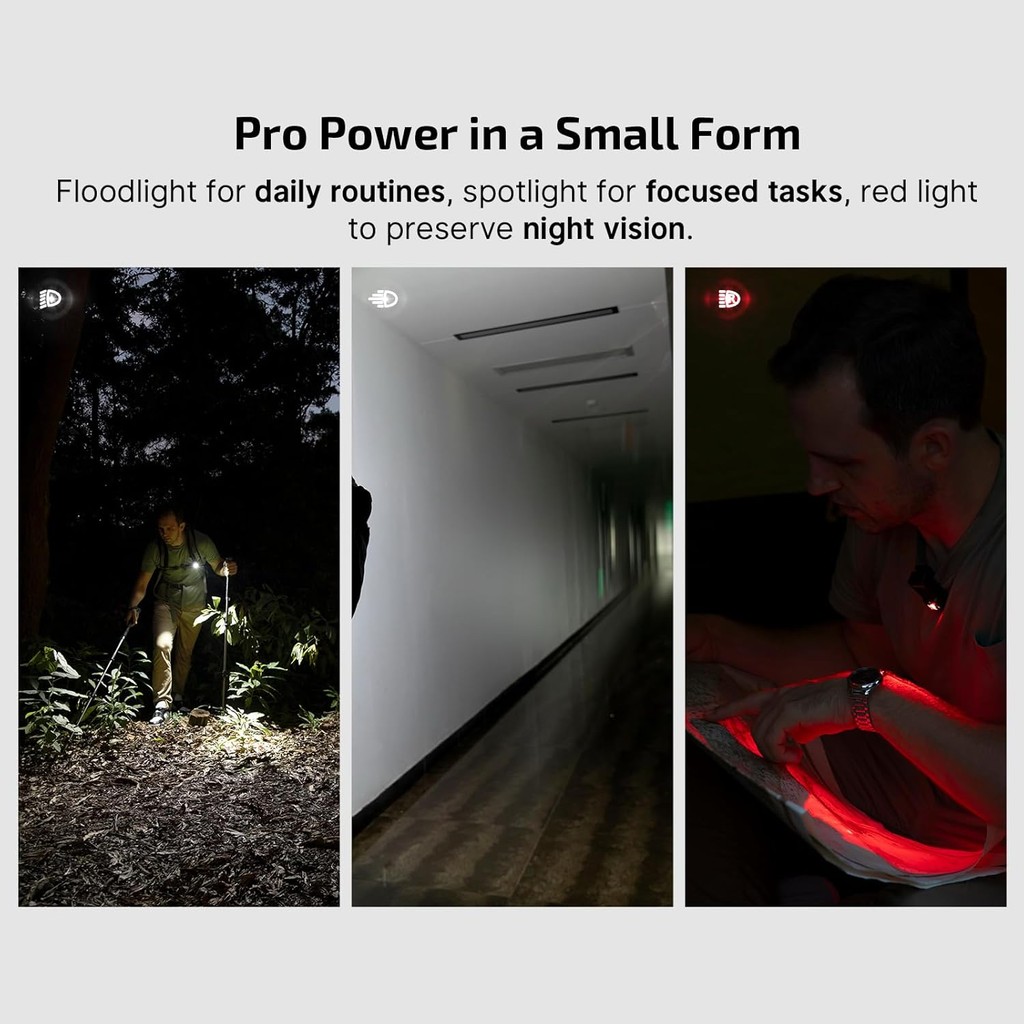 Olight Oclip Pro EDC ไฟฉายไฟแบบหนีบ, ไฟฉายแบบชาร์จไฟได้ 500 Lumens พร้อมไฟสามประเภท-C ชาร์จ, ไฟแม่เหล็กแบบพกพาสําหรับสัญญาณ, ขี่จักรยาน, กลางแจ้งหรือใน - รูปที่ 3