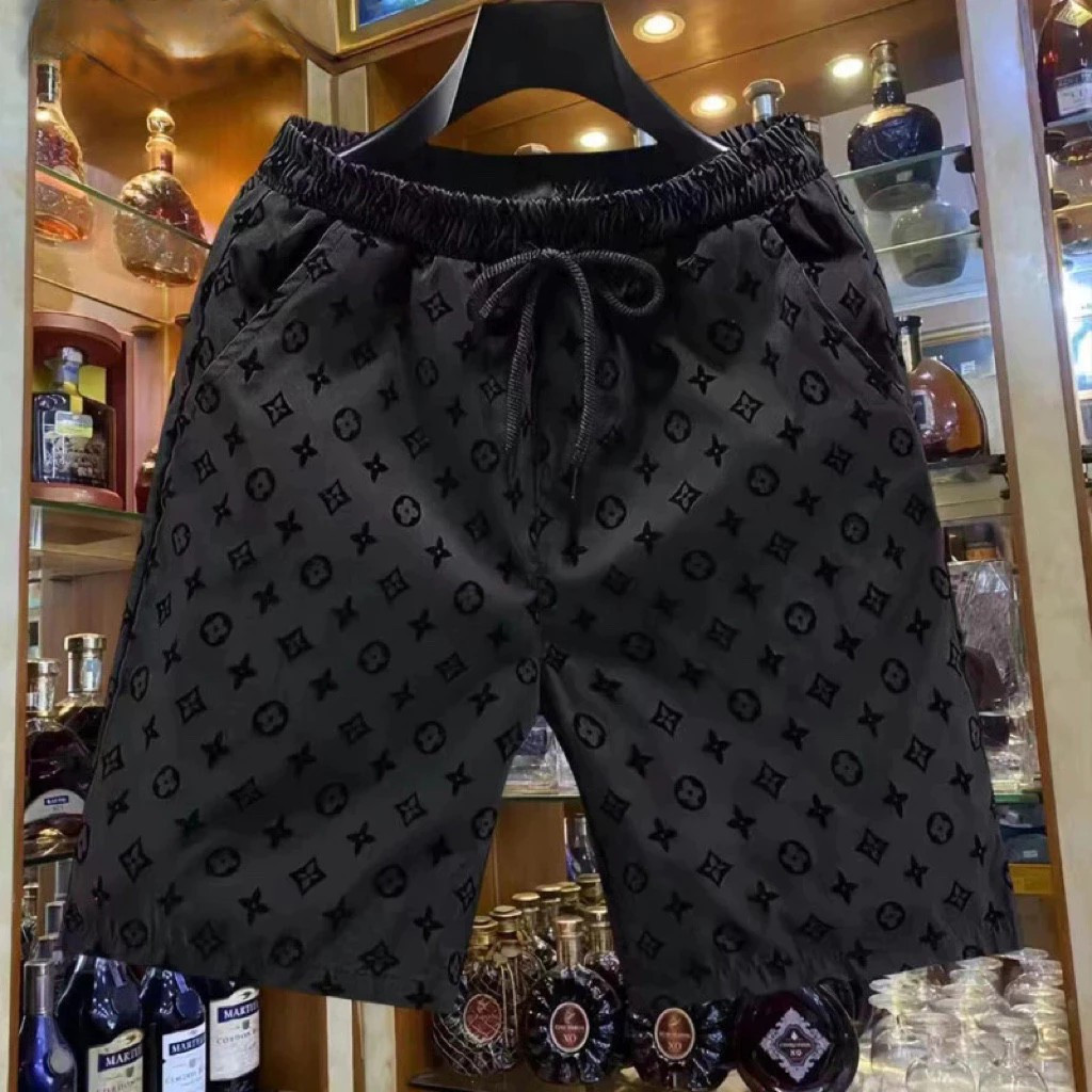 M-5xl ผู้ชายฤดูร้อนแบรนด์แฟชั่นหลวม Monogrammed Star กีฬากางเกงขาสั้นกางเกง Casual All-Match Plus ขนาดสีดํา/สีขาว
