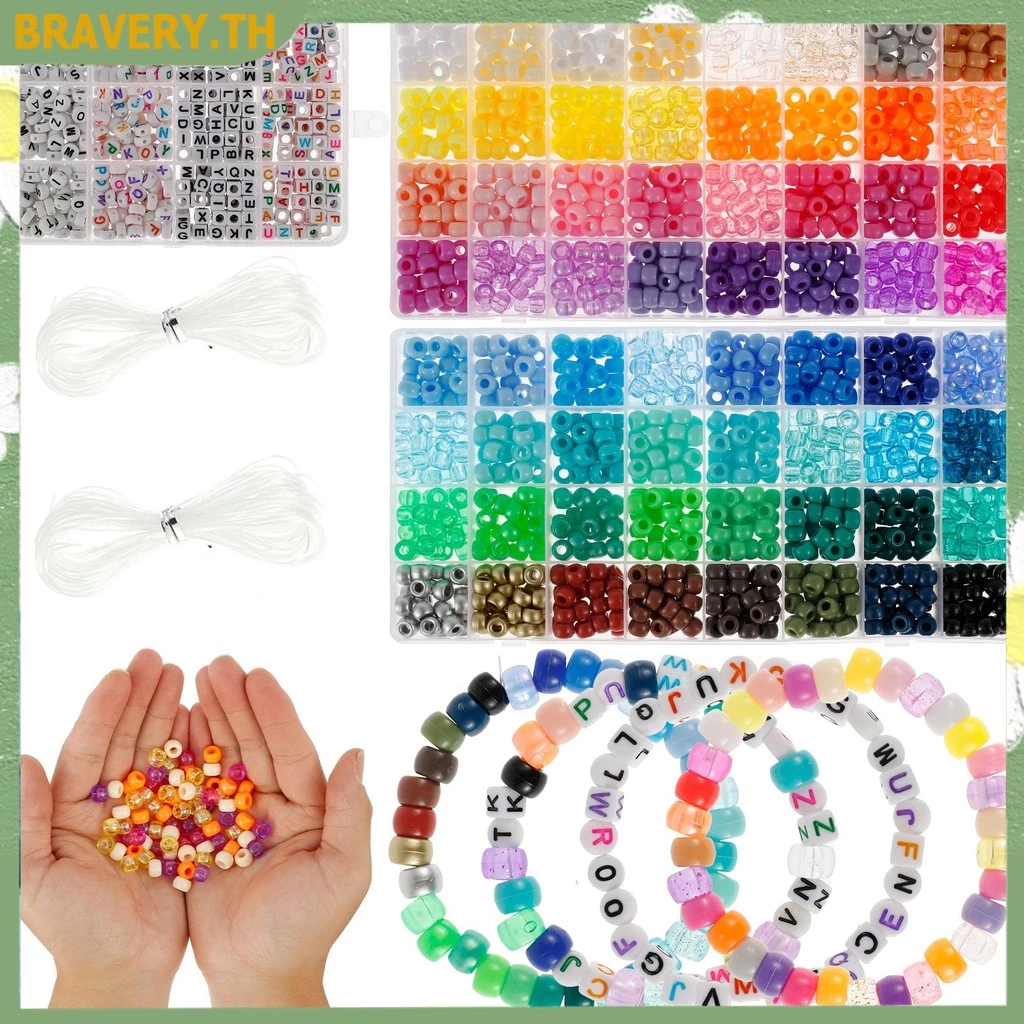 1977 ชิ้น Pony ลูกปัดชุดสําหรับสร้อยข้อมือทํา 64 สี 9 มิลลิเมตร Kandi ลูกปัดชุดพลาสติก Pony จํานวนมาก 375 ชิ้นลูกปัดยืดหยุ่น String SHOPCYC7107