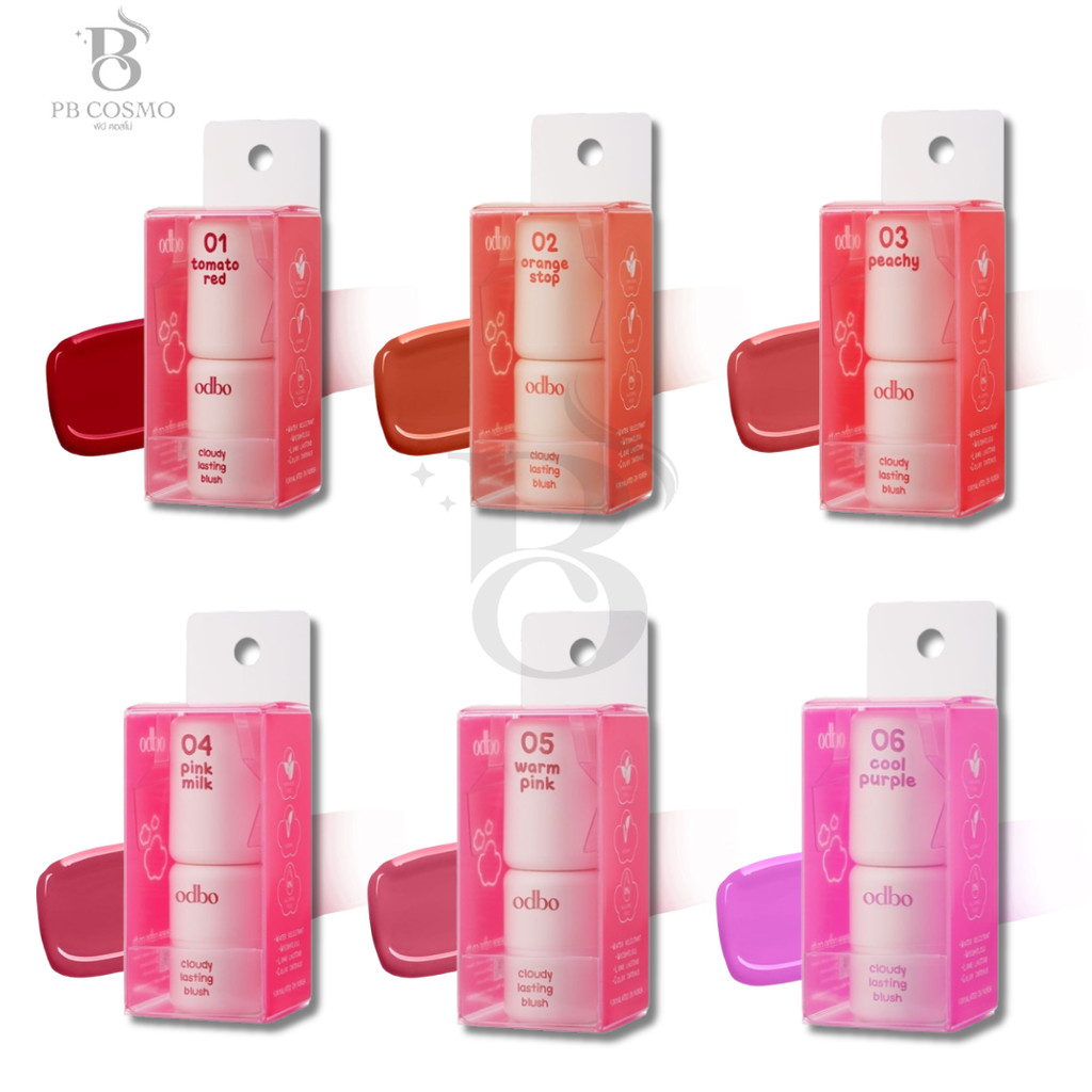 Odbo Cloudy Lasting Blush 3g. od1306 โอดีบีโอ คลาวดี้ ลาสติ้ง บลัช