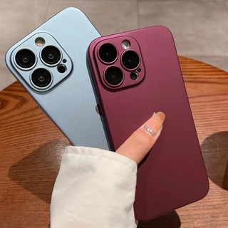 หรูหราบางเฉียบเคลือบเคสโทรศัพท์สําหรับ ไอโฟน 15 14 11 13 12 มือโปร สูงสุด 14 บวกกรณีกล้องป้องกันแหวนปกแข็งปลอก ไอโฟน