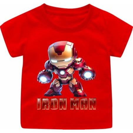 YosellaKIDS IronMan Mini เสื้อยืดสําหรับชาย/หญิง 1-12 ปี/วัยรุ่น/ผู้ใหญ่ S-5XL